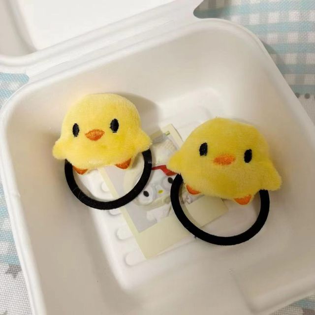 동물 머리끈 돼지 병아리 오리 푸들 강아지 머리끈 스크런치 헤어악세사리 헤어밴드 헤어끈 - 이미지 6