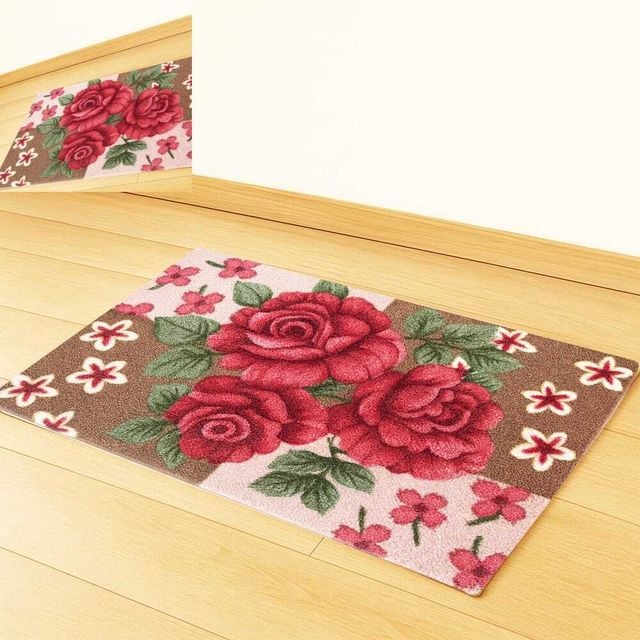 장미꽃 발매트 소 35x58cm 욕실논슬립 소형러그 흡수매트 화장실매트