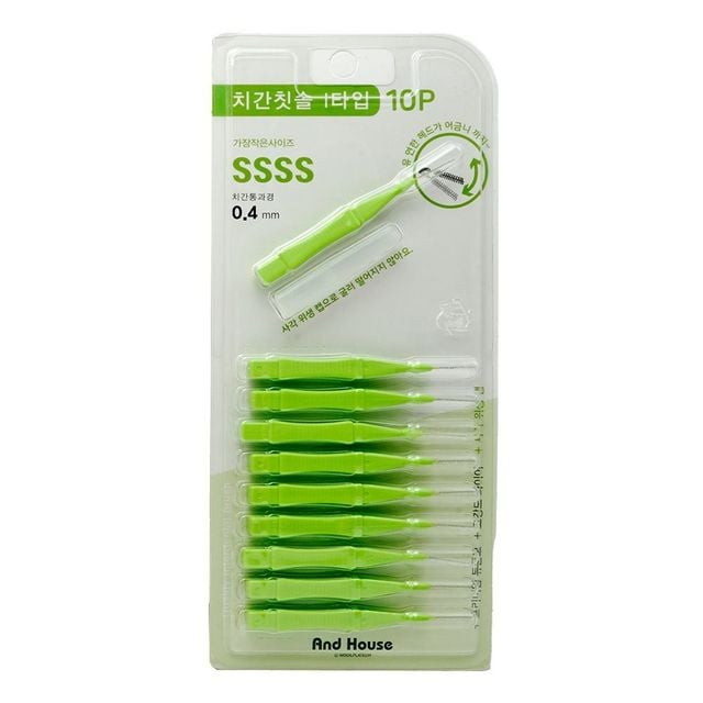 치간 칫솔 I타입, 0.4mm 치아 틈새 청소용 - 이미지 1