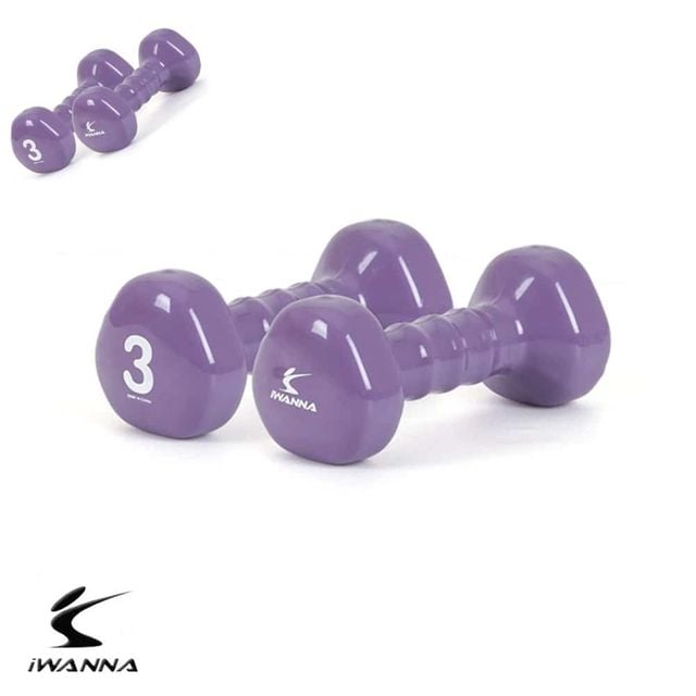 PVC 삼각 아령 3kg 스모키라벤더 홈트아령 아령운동 팔운동덤벨 홈트덤벨