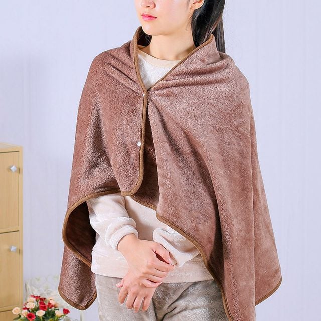 똑딱이단추 극세사 망토 담요 70x130cm 여행 - 이미지 1