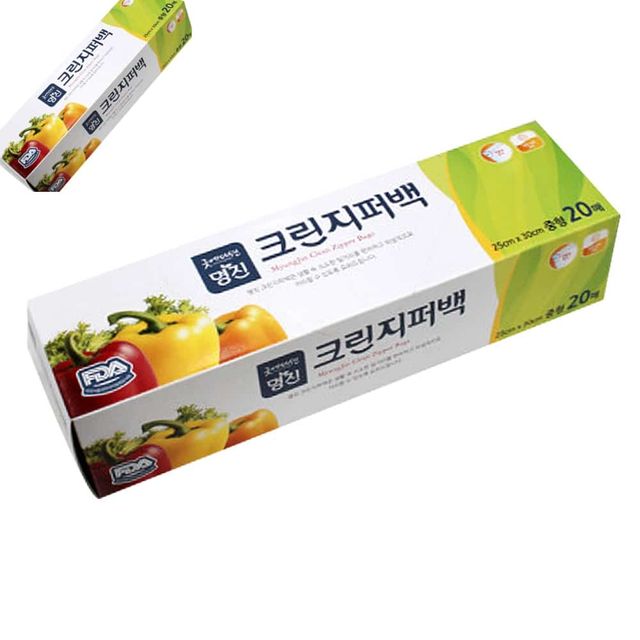 크린지퍼백 M 25x30cm 20매입 소분지퍼백 다용도지퍼백 식품용지퍼백 지퍼비닐팩