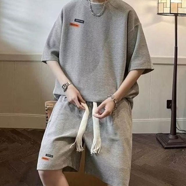 와플 잔잔한 무늬 썸머 상하 세트 부드러운 원단 여름의류