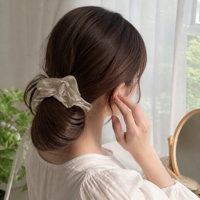 세이지 헤어 액세서리 곱창머리끈 시스루 헤어슈슈 4개세트 - 이미지 1