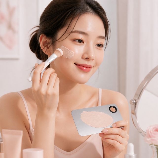 메이크업 스파츌라 팔레트 모델링팩 믹싱 도구 스텐 파운데이션 파레트 - 이미지 1