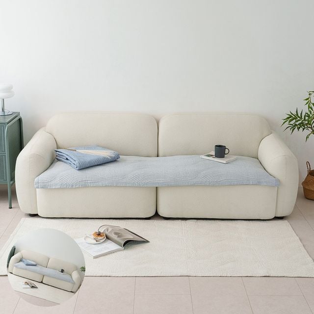 거실매트 소파패드 3인용 패드 65x180 라이트그레이 쇼파 카우치 매트