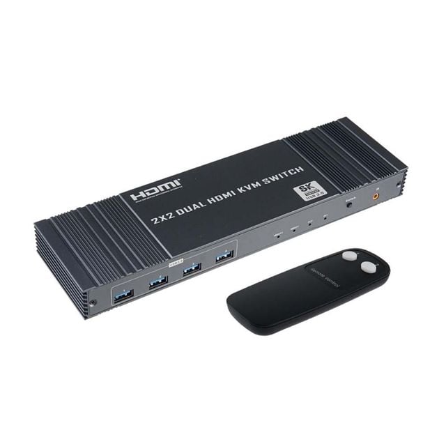 2X2 듀얼 HDMI KVM 스위치 8K 4K USB3.0 버튼 제어