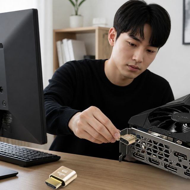 가상 디스플레이 HDMI 더미 플러그 원격 제어용 모니터 젠더 접속 잠금 방지용