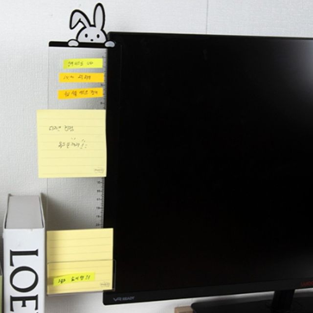 토끼 책상 모니터 메모보드 컴퓨터 메모판 메모