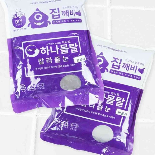 칼라줄눈 몰탈 2kg 타일메지