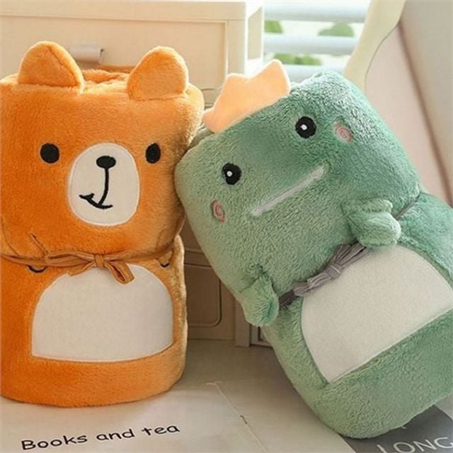 부드러운 무릎 담요 귀여운 극세사 망토 담요 어린이집 동물