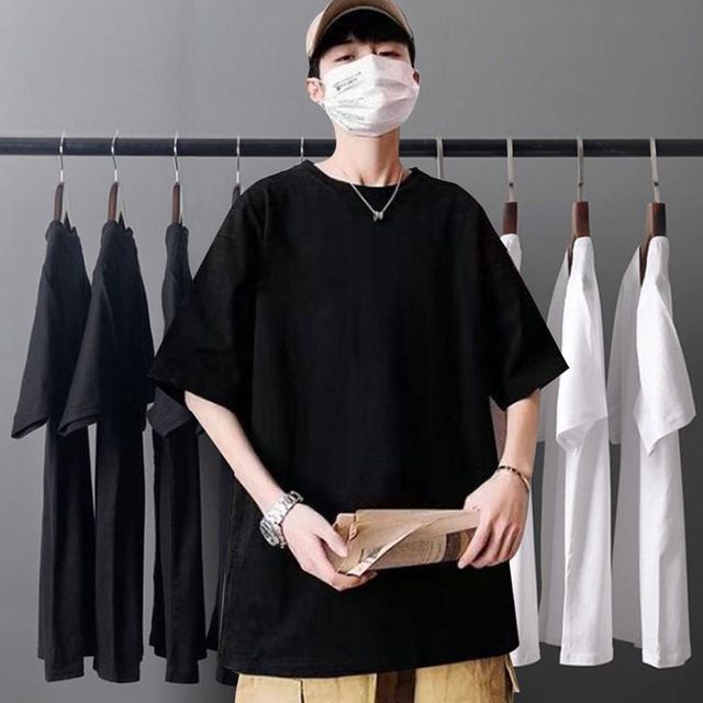 남자 무지 심플 기본 반팔 티셔츠 여름 베이직 패션