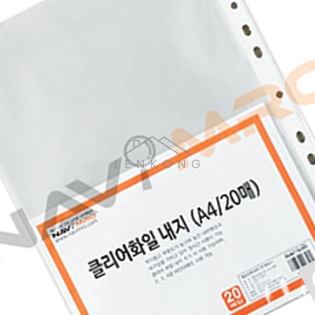 클리어파일속지 a4파일20매 클리어화일 내지 A4/20매 NM F166CC/1BOX 200PK