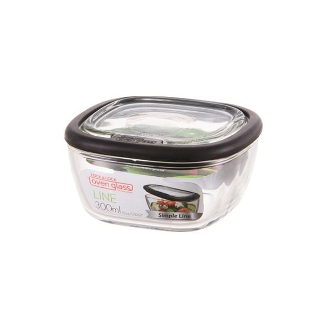 락앤락 오븐글라스라인 유리용기 정사각 300ml LLG950