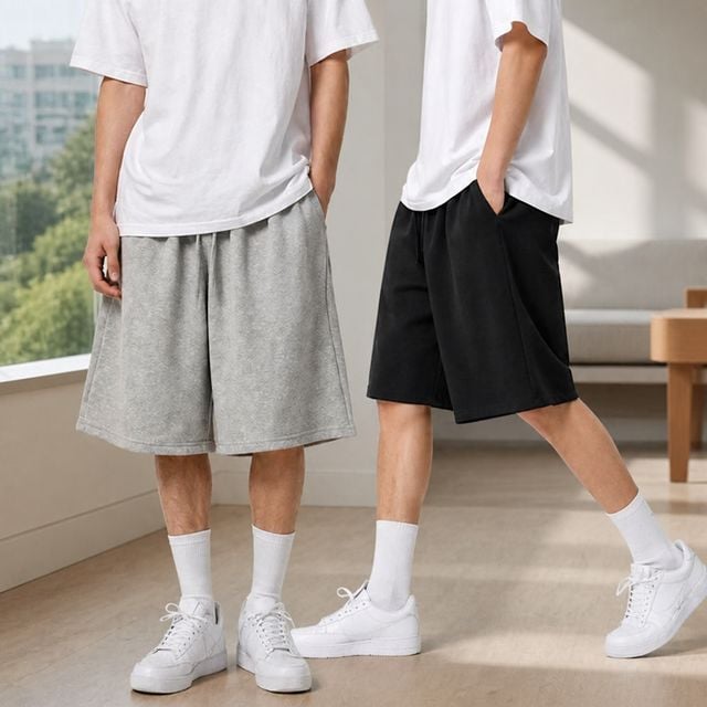 버뮤다 팬츠 3컬러 와이드핏 트레이닝 바지 하계 쿨링 밴딩 반바지