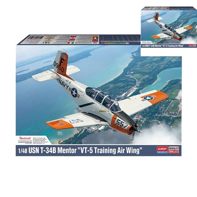 밀리터리모형 프라모델조립 1대48 미해군 T-34B 멘토 VT-5 훈련비행단