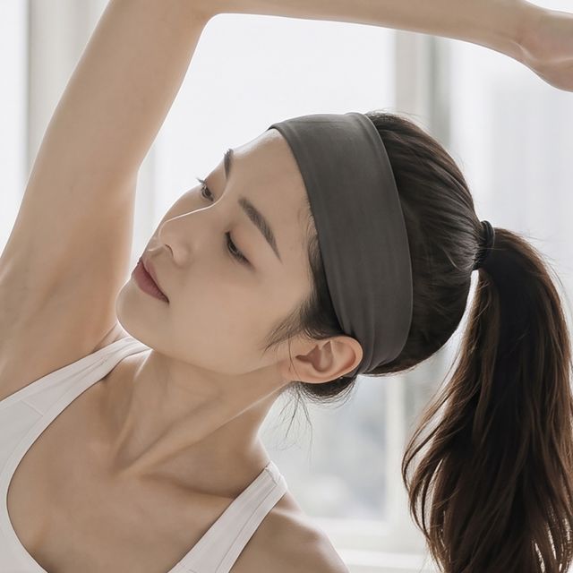 운동 헤어밴드 러닝 헬스 요가 땀밴드 그레이 - 이미지 4