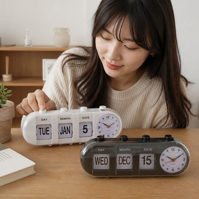 엔틱 빈티지 인테리어 소품 건전지 탁상용 미니 시계 거실 침실용