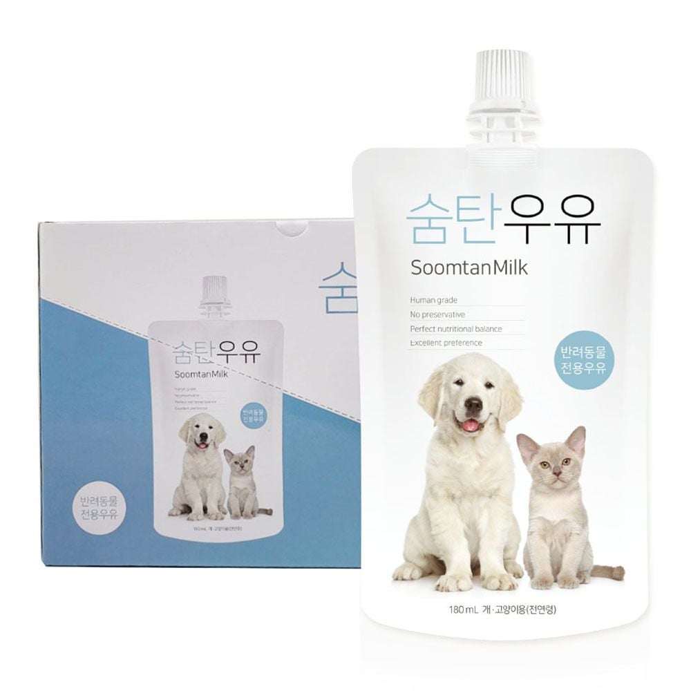숨탄 강아지 전용 우유 180ml 10개입 - 반려동물 영양 간식