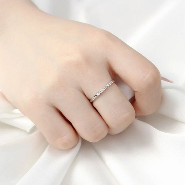 실버925 백금도금 샤인커팅 오픈링 반지