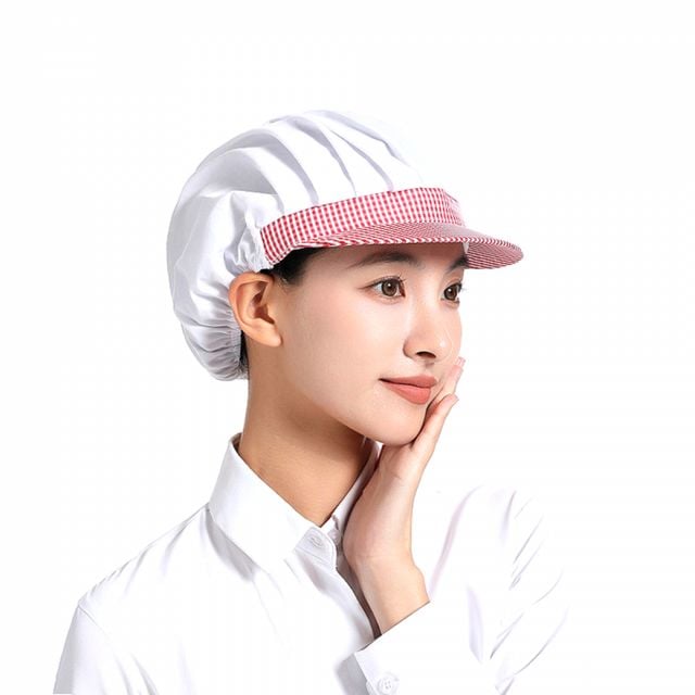 식품위생모자 레드체크 제과제빵모자 일회용모자 조리모 자 공장모자 식당모자 위생모 식품 주방모자