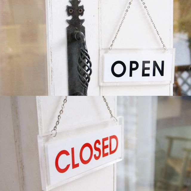 OPEN/CLOSED 카페 오픈클로즈 투명 양면걸이 표지판