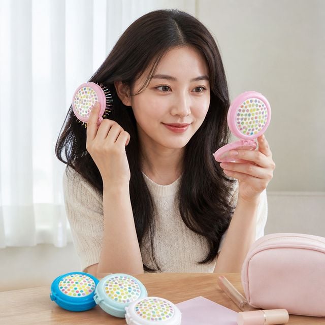 휴대용 손거울 빗거울 컬러 메이크업 화장 소품 뷰티 용품