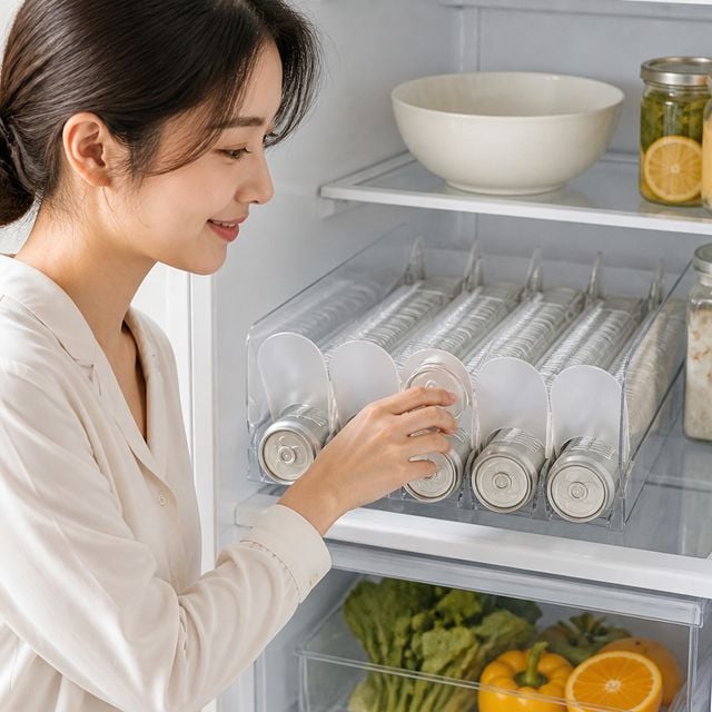 냉장고 캔음료 정리함 편의점 음료수 디스펜서 슬라이드 보관함