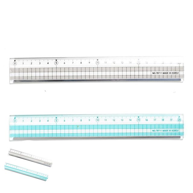 수학자 제도자 문구자 컬러 방안자 20cm 랜덤1개