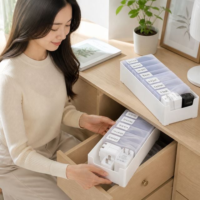 케이블 정리함 트레이 포함 포켓 전선 배선 수납 박스 전선정리함 - 이미지 1