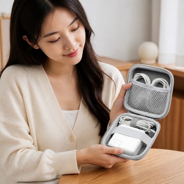 노트북 어댑터 파우치, 케이블 정리함 수납 가방 - 이미지 1