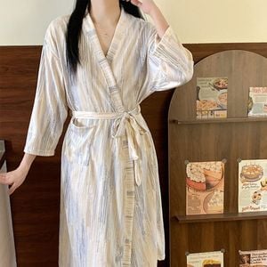 부드러운 롱 샤워 잠옷 가운 - 호텔식 홈웨어 목욕 가운 - 이미지 2
