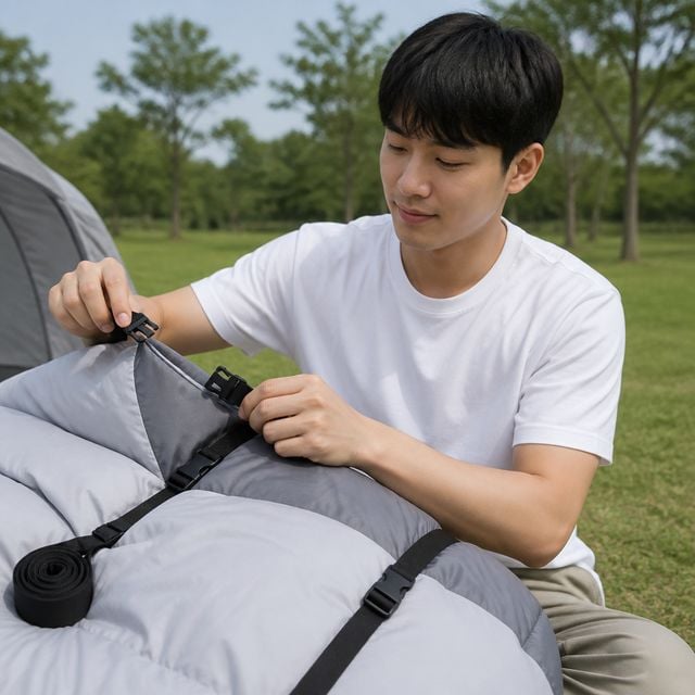 이불 고정 밴드 캠핑 침낭 버클 스트랩 웨빙 끈 정리 용품