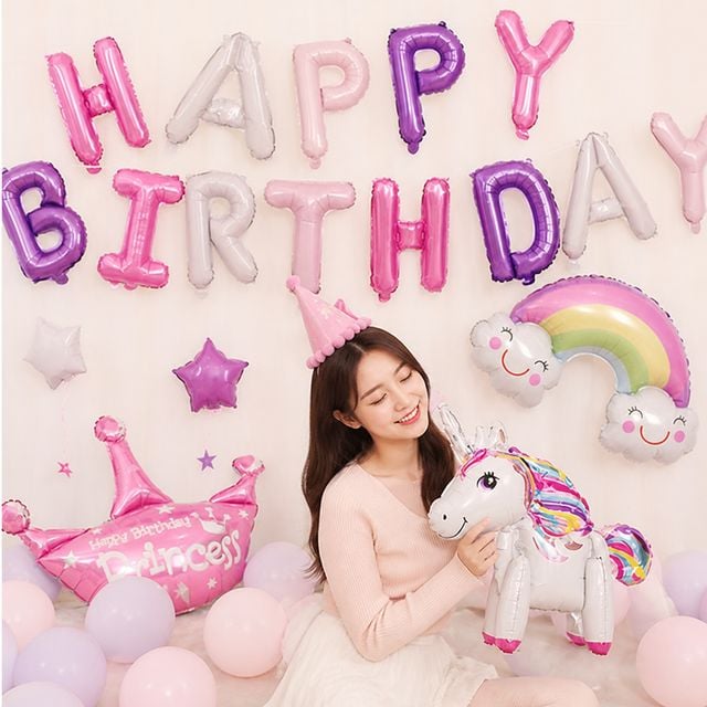 생일 파티 풍선 꾸미기 데코 용품 구성 축하 기념일 홈파티 장식 - 이미지 1