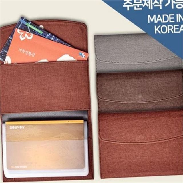 다용도 가죽 통장 장지갑 합성 인조 가죽 통장 케이스 카드