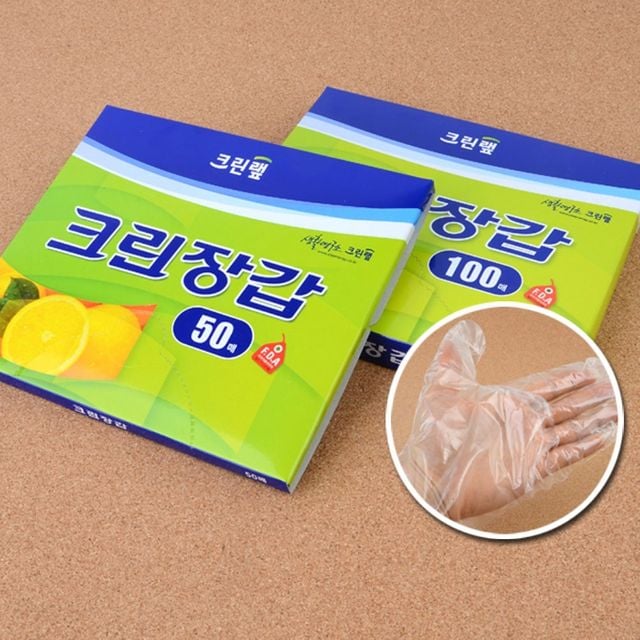 크린랩 일회용 장갑 비닐장갑 크린장갑 50매