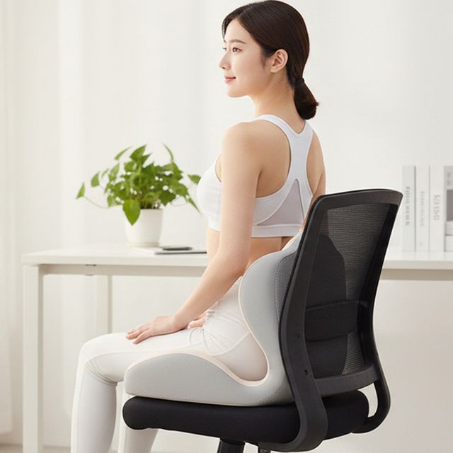 메모리폼 일체형 등받이 방석 시트 사무실 의자 쿠션 - 이미지 4