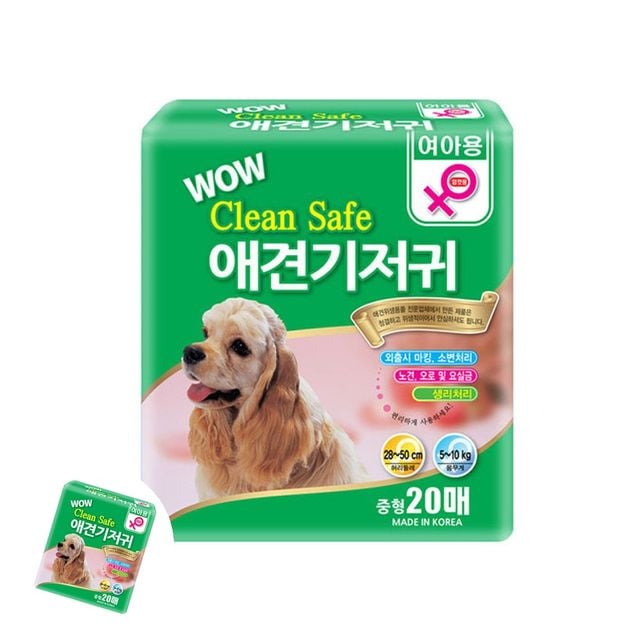 애견매너벨트 강아지팬티 클린세이프 암컷기저귀 중형 20매
