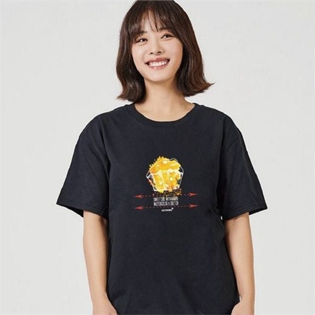 여성 반팔 티 데일리 반팔 티 일러스트 베이직 루즈핏 라운드 그래픽 캐주얼 오버핏 커플 남성