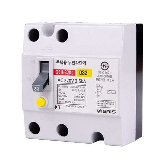 주택용/누전차단기/30A/대 2.5kA/GEH-32KC - 이미지 1