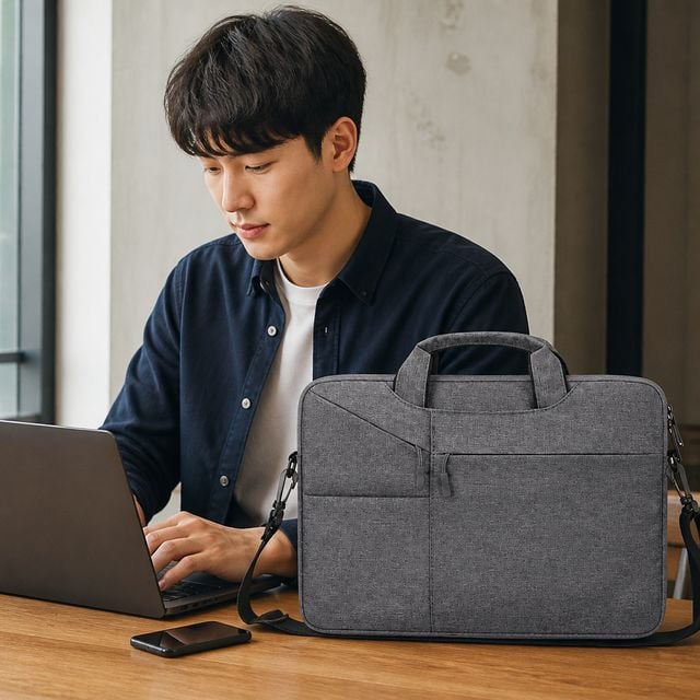 가방 수납 3포켓 크로스백 핸드백 숄더 파우치 - 이미지 1