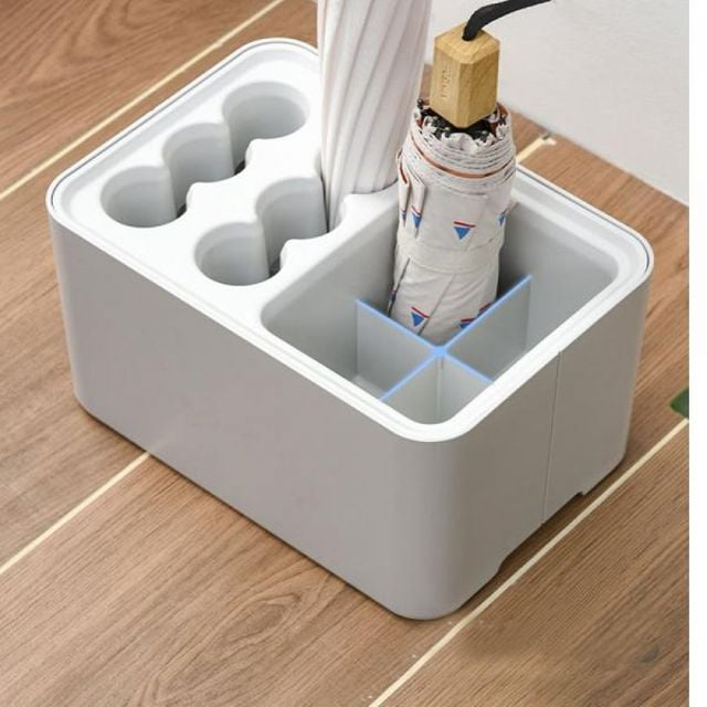 화이트 우산 거치대 간편 세척 보관함 현관 10구 우산꽂이 모던