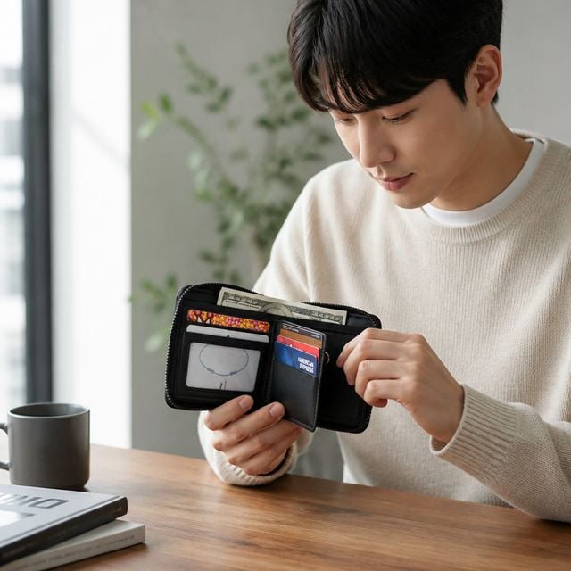 동전 보관용 미니 반지갑 지퍼형 파우치 카드지갑