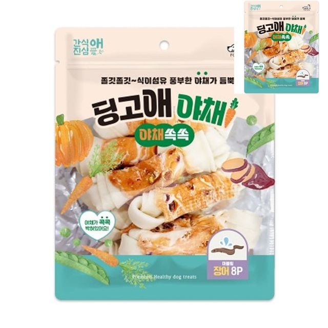 애완견간식 반려견간식 강아지 간식 마블링 딩고본 장어 8P M 4.5in