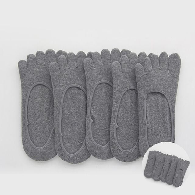 안벗겨지는덧신 양말덧신 남성용 발가락 덧신 양말 그레이 5켤레