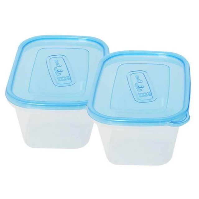 투명 직사각 밀폐용기 850ml 2P 밑반찬 보관통 소분용
