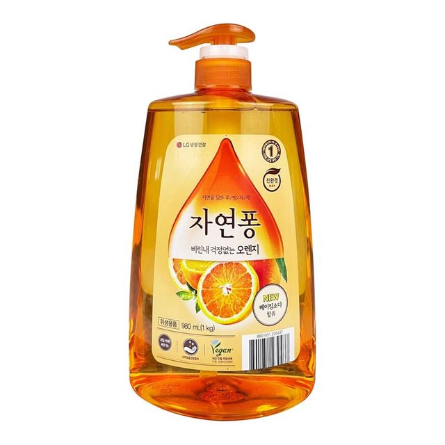 주방세제 1kg 오렌지향 비린내없음 액체형 - 이미지 1