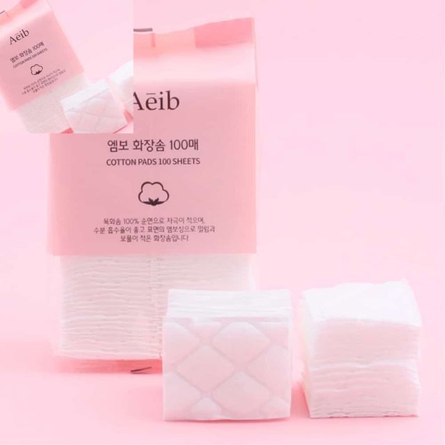 엠보 화장솜 100매 사각화장솜 엠보싱화장솜 순면화장솜 미용용품