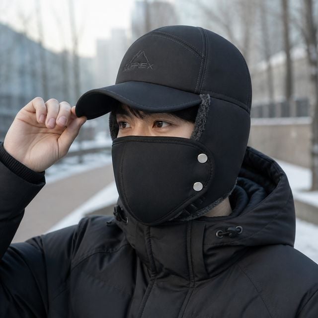 방한 귀달이모자 털모자 마스크 겨울 캠핑 낚시 등산 패딩 캡모자