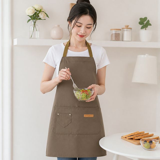길이조절 방수 앞치마, 네일샵 미술 공방 작업복 포켓 - 이미지 1